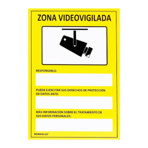 Znak Normaluz Zona videovigilada PVC (15 x 20 cm)