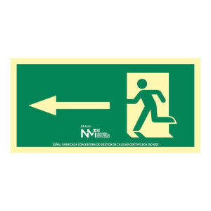 Znak Normaluz Evacuación flecha izquierda PVC (32 x 16 cm)