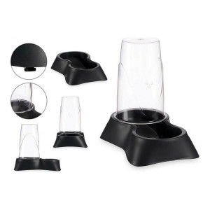 Karmnik dla Zwierząt Czarny Plastikowy (3500 ml)