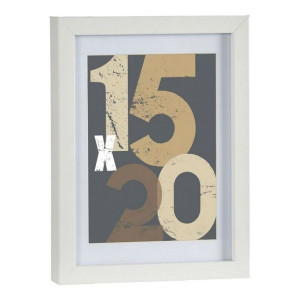 Ramka ścienna na zdjęcia 88747 Biały Drewno MDF (20,5 x 2,5 x 26,5 cm)