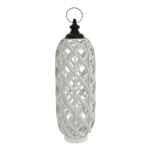 Świeczniki DKD Home Decor Biały Metal Bambus (25 x 25 x 56 cm)