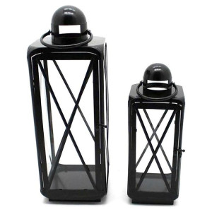 Lampa DKD Home Decor Szkło Czarny Metal (21 x 21 x 57 cm) (2 pcs)