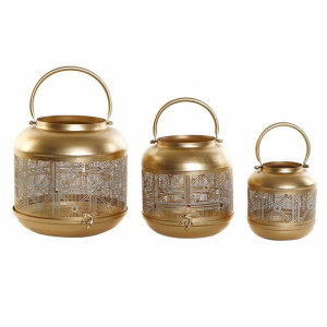 Zestaw świeczników DKD Home Decor (3 pcs) Złoty Metal (24 x 24 x 25 cm)