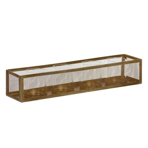 Świeczniki 56 x 12 x 10 cm Szkło Złoty Metal
