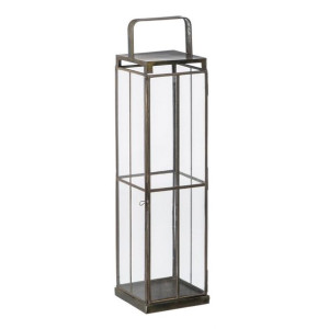 Świeczniki 16 x 16 x 64 cm Szkło Złoty Metal