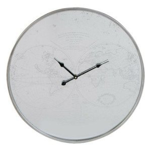 Zegar Ścienny DKD Home Decor Mapa Świata Metal Lustro (60 x 4 x 60 cm)