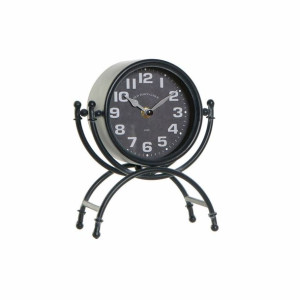 Stolné hodiny DKD Home Decor 16 x 7,5 x 21 cm Szkło Czarny Żelazo