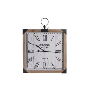 Zegar Ścienny DKD Home Decor Naturalny MDF Biały Żelazo (60 x 4,5 x 75 cm)