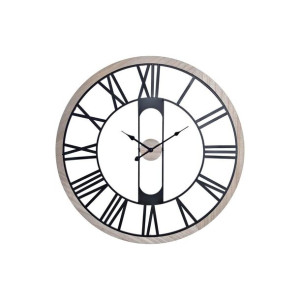Zegar Ścienny DKD Home Decor Czarny Metal Drewno (70 x 4 x 70 cm)