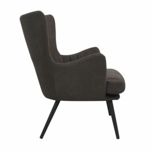 Fotel DKD Home Decor Poliester Drewno MDF Gris Oscuro (60 x 57 x 88 cm)