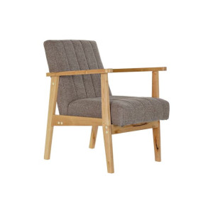 Fotel DKD Home Decor Naturalny Beżowy Poliester Sosna (63 x 68 x 81 cm)