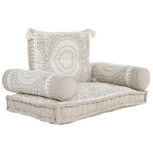 Fotel DKD Home Decor 90 x 56 x 15 cm Beżowy Biały