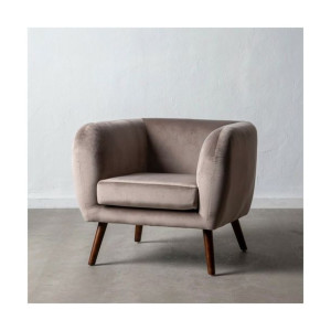Fotel 81 x 73 x 70 cm Tkanina syntetyczna Drewno Taupe