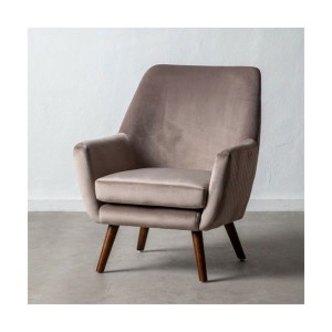 Fotel 73 x 79 x 87 cm Tkanina syntetyczna Drewno Taupe
