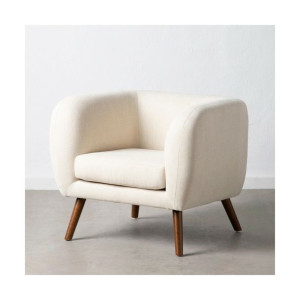 Fotel 81 x 73 x 70 cm Tkanina syntetyczna Drewno Krem
