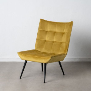 Fotel 69 x 60 x 89 cm Tkanina syntetyczna Metal Musztarda