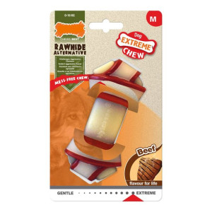 Gryzak dla psa Nylabone Rawhide Nudo Rozmiar M Nylon Wołowina