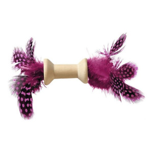 Zabawka dla kotów Hunter Mala Dumbbell Pióra Różowy Wałek (5 cm)