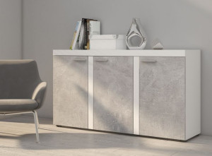 Komoda Rumba 3D - biały / beton jasny