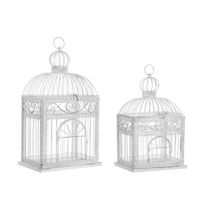 Klatka DKD Home Decor Biały Metal (28 x 20 x 54 cm)
