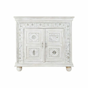 Komoda DKD Home Decor Aluminium Biały Drewno mango (101 x 40 x 95 cm)