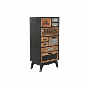 Komoda DKD Home Decor Jodła Naturalny Czarny MDF Vintage (48 x 32 x 101 cm)