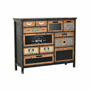 Komoda DKD Home Decor Jodła Naturalny Czarny MDF Vintage (105 x 32 x 87 cm)