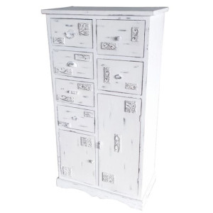 Komoda DKD Home Decor Drewno Biały Zużyty (69 x 38 x 130 cm)