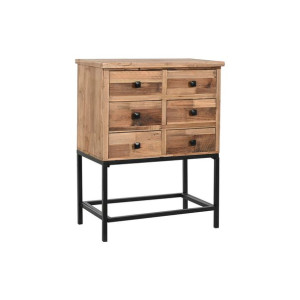 Komoda DKD Home Decor 63 x 34,5 x 85 cm Jodła Czarny Metal Ceimnobrązowy