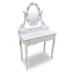 Toaletka Versa Biały Szkło Drewno (40 x 137 x 80 cm)