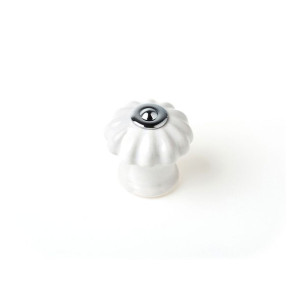 Gałka Rei e524 Okrągły Porcelana Metal Biały 4 Sztuk (Ø 28 x 27 mm)