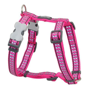 Szelki dla psa Red Dingo Fuksja Kość Odblaskowy 37-61 cm