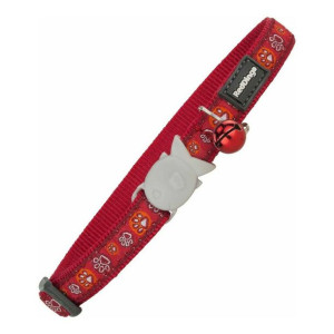 Obroża dla kota Red Dingo Style Czerwony 20-32 cm Ślad zwierzęcia