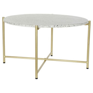 Stolik DKD Home Decor Biały Piedra Żelazo Złoty (81 x 81 x 44 cm)
