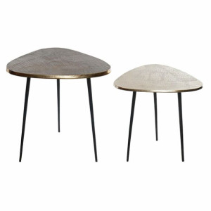 Stolik DKD Home Decor Czarny Aluminium Złoty Jasna Miedź (2 pcs)