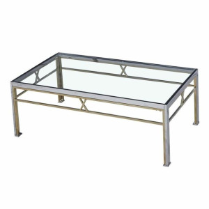 Stolik DKD Home Decor Szkło Stal Srebro (110 x 60 x 40 cm)