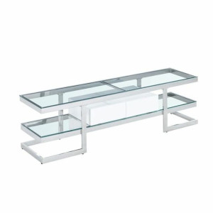 MebleTV DKD Home Decor Srebro Szkło Stal (180 x 40 x 45 cm)
