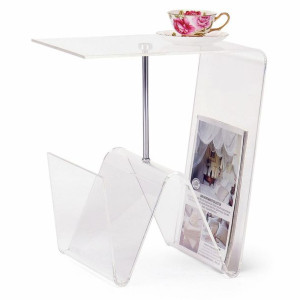 Stolik na Gazety DKD Home Decor Metal Przezroczysty Akryl (40 x 30 x 44 cm)