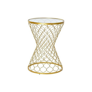 Stolik DKD Home Decor Szkło Złoty Metal (46 x 46 x 65 cm)
