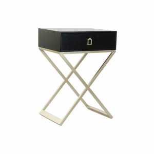 Stolik DKD Home Decor Szampan Czarny Metal MDF Nowoczesny (48 x 35 x 68 cm)