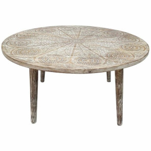 Stolik DKD Home Decor Naturalny Drewno mango Indianin (90 x 90 x 45 cm)