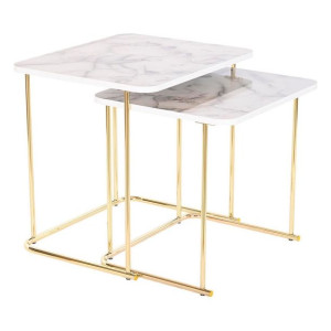 Zestaw 2 stołów DKD Home Decor Stal Drewno MDF (51 x 43 x 49 cm)