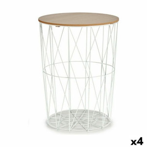 Stolik Metal Brązowy Biały Drewno MDF (47 x 56 x 47 cm) (4 Sztuk)