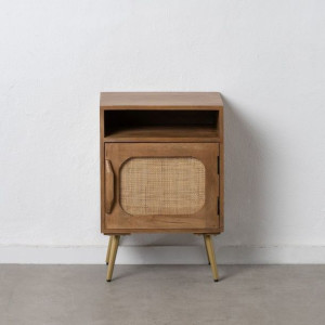 Stolik 45 x 35 x 64 cm Naturalny Drewno Rattan