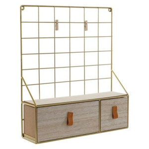 Regał DKD Home Decor Ściana Złoty Metal Drewno 37 x 10 x 43 cm