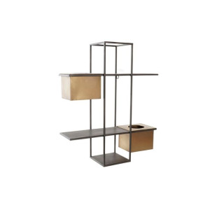 Regał DKD Home Decor Czarny Metal Miedź 2 Półki (50 x 16 x 60 cm)
