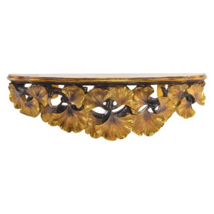Półki DKD Home Decor Złoty Liść roślin 46 x 11,5 x 14 cm Żywica
