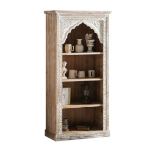 Regał DKD Home Decor 80 x 38 x 162 cm Jodła Biały Drewno MDF