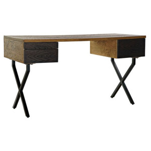 Biurko DKD Home Decor Metal Dub Ceimnobrązowy (140 x 60 x 77 cm)