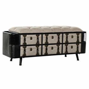 Taboret DKD Home Decor   120 x 40 x 50 cm Czarny Beżowy Metal Poliuretan